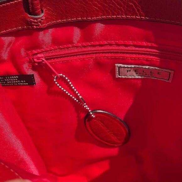 Pelle Studio Genuine Red Leather Shoulder Bag Vintage-Inspired Structured Tote - Picture 3 of 10